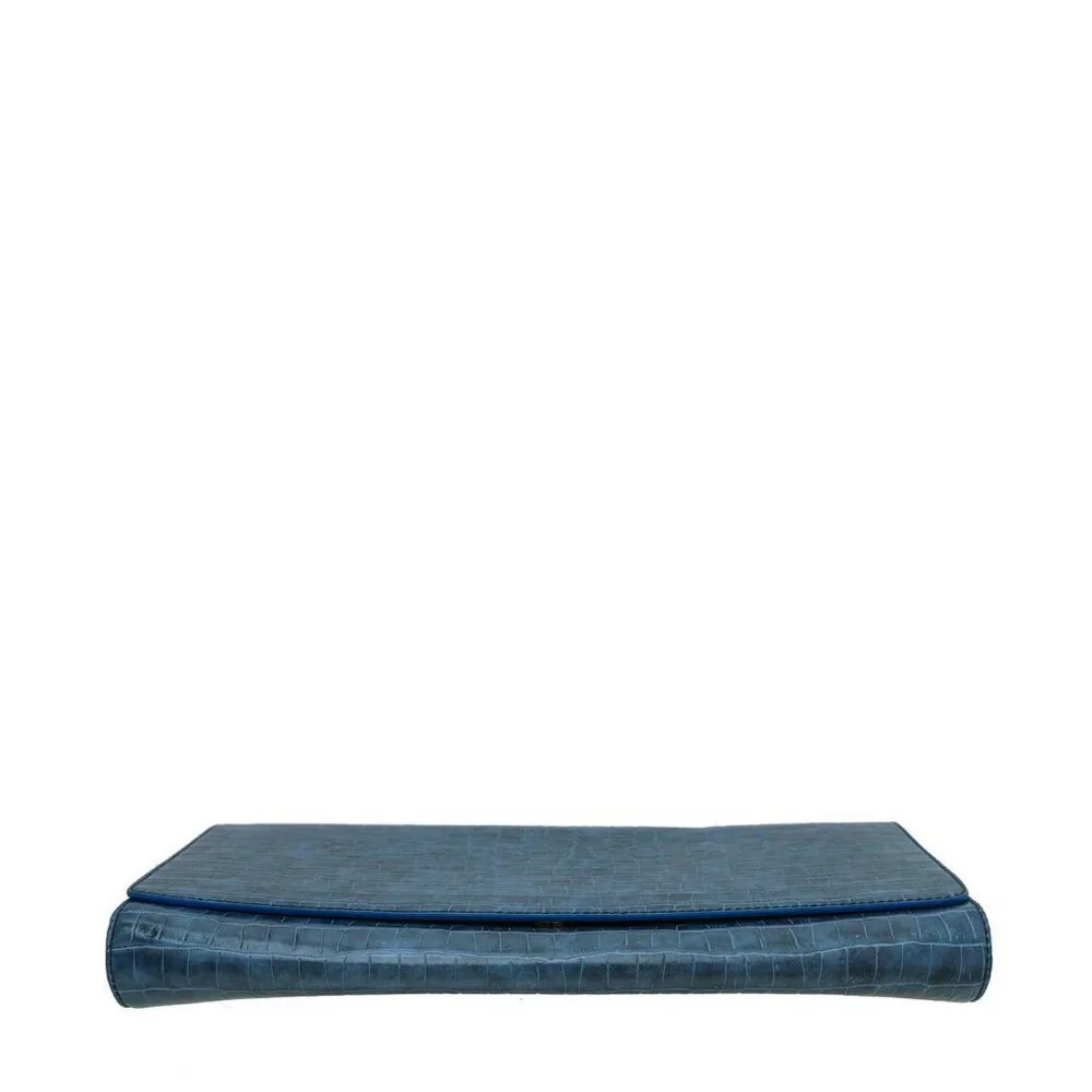 Stella Mccartney Blue Faux Croc Betty Clutch Blue 304958-W9275-4005